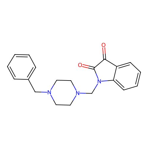 1-[(4-Benzylpiperazin-1-yl)methyl]indole-2,3-dione structure