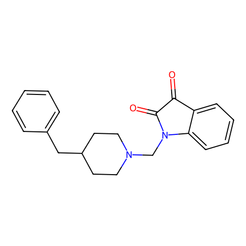 1-[(4-benzylpiperidin-1-yl)methyl]-2,3-dihydro-1H-indole-2,3-dione structure