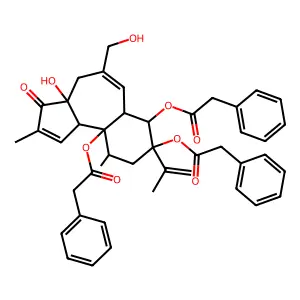 Benzeneacetic acid, 3a,4,6a,7,8,9,10,10b-octahydro-3a-hydroxy-5-(hydroxymethyl)-2,10-dimethyl-8-(1-methylethenyl)-3-oxobenz(e)azulene-7,8,10a(3H)-triyl ester, (3aR-(3aalpha,6aalpha,7beta,8beta,10beta,10abeta,10bbeta))- structure