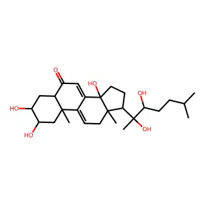 Cholesta-7,9(11)-dien-6-one, 2,3,14,20,22-pentahydroxy-, (2beta,3beta,5beta,22R)- structure
