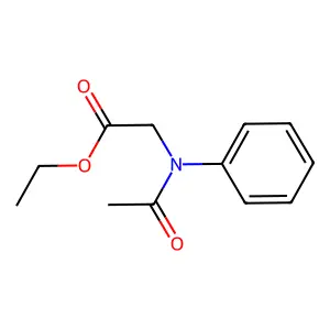Ethyl N-acetyl-N-phenylglycinate structure