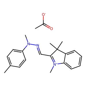3H-Indolium, 1,3,3-trimethyl-2-[[methyl(4-methylphenyl)hydrazono]methyl]-, acetate structure