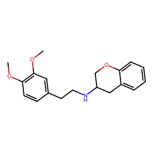 2H-1-Benzopyran-3-amine, 3,4-dihydro-N-(2-(3,4-dimethoxyphenyl)ethyl)- structure