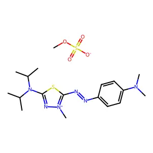 5-(Diisopropylamino)-2-((4-(dimethylamino)phenyl)azo)-3-methyl-1,3,4-thiadiazolium methyl sulphate structure