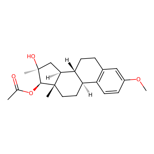 3-Methoxy-16-methylestra-1,3,5(10)-triene-16beta,17beta-diol 17-acetate structure