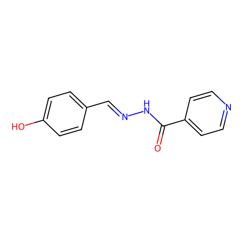 4-Hydroxybenzaldehyde isonicotinoylhydrazone structure
