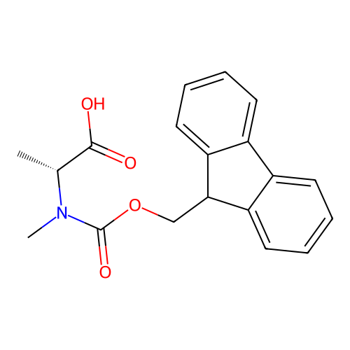 (2R)-2-((((9H-fluoren-9-yl)methoxy)carbonyl)(methyl)amino)propanoic acid structure