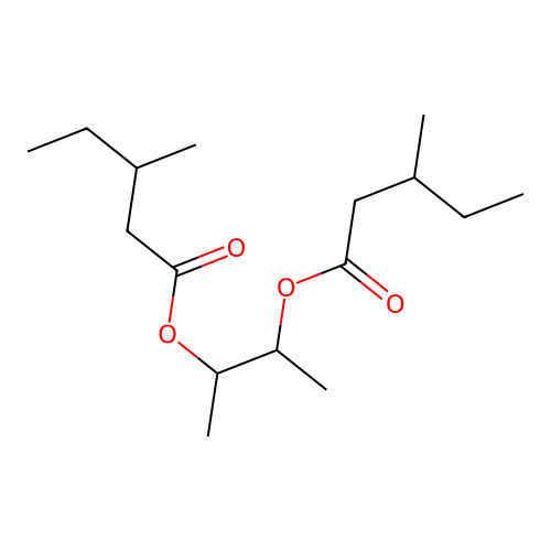 Pentanoic acid, 3-methyl-, 1,2-dimethyl-1,2-ethanediyl ester structure