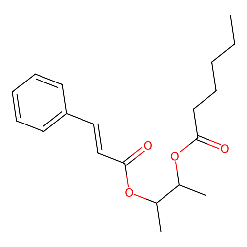 3-(3-Phenylprop-2-enoyloxy)butan-2-yl hexanoate structure