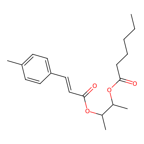 Hexanoic acid, 1-methyl-2-((3-(4-methylphenyl)-1-oxo-2-propenyl)oxy)propyl ester structure