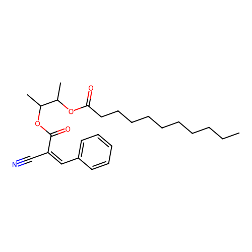3-(2-Cyano-3-phenylprop-2-enoyl)oxybutan-2-yl undecanoate structure