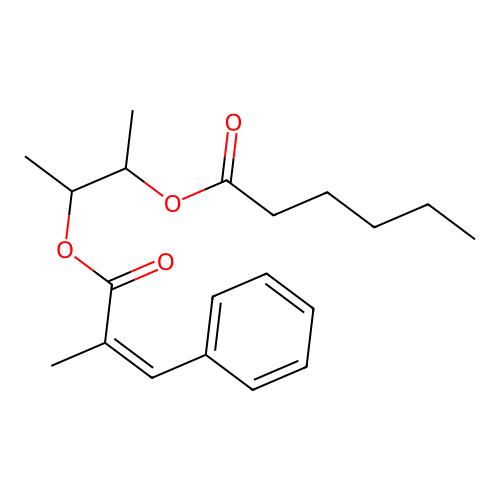 3-(2-Methyl-3-phenylprop-2-enoyl)oxybutan-2-yl hexanoate structure