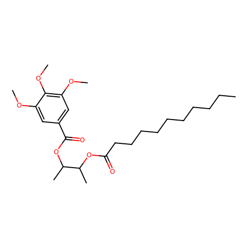 Benzoic acid, 3,4,5-trimethoxy-, 1-methyl-2-((1-oxoundecyl)oxy)propyl ester structure