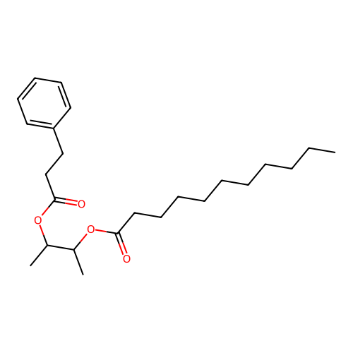 Benzenepropanoic acid, 1-methyl-2-((1-oxoundecyl)oxy)propyl ester structure