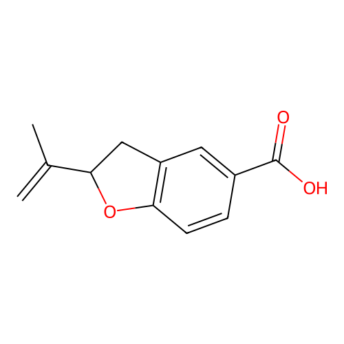 2-Isopropenyl-2,3-dihydrobenzofuran-5-carboxylic acid structure