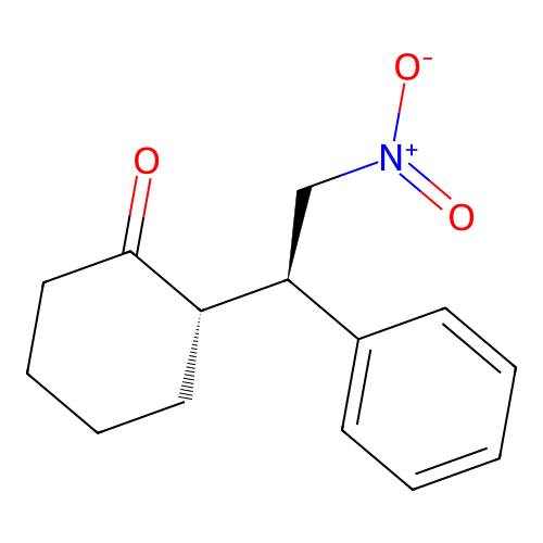 (2S)-2-[(1R)-2-nitro-1-phenylethyl]cyclohexan-1-one structure