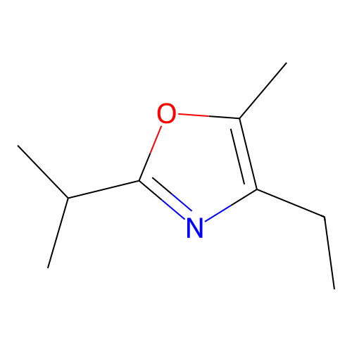 4-Ethyl-5-methyl-2-(1-methylethyl)oxazole structure