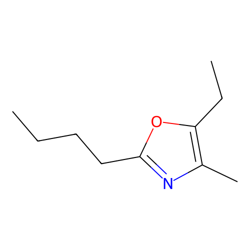 2-Butyl-5-ethyl-4-methyl-1,3-oxazole structure