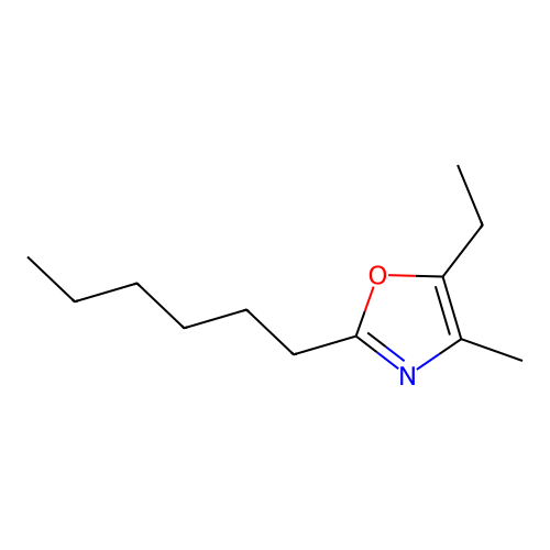 5-Ethyl-2-hexyl-4-methyloxazole structure