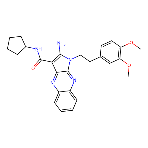 2-amino-N-cyclopentyl-1-[2-(3,4-dimethoxyphenyl)ethyl]-1H-pyrrolo[2,3-b]quinoxaline-3-carboxamide structure