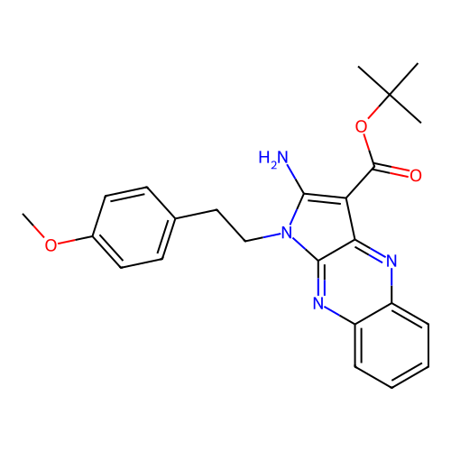 tert-butyl 2-amino-1-(4-methoxyphenethyl)-1H-pyrrolo[2,3-b]quinoxaline-3-carboxylate structure