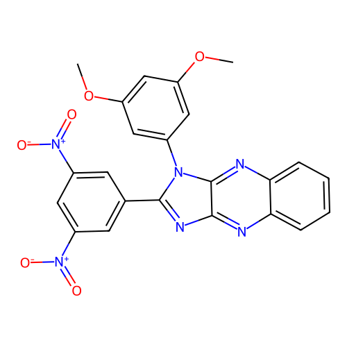 1-(3,5-dimethoxyphenyl)-2-(3,5-dinitrophenyl)-1H-imidazo[4,5-b]quinoxaline structure