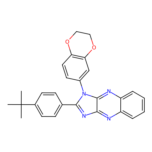 2-(4-tert-butylphenyl)-1-(2,3-dihydro-1,4-benzodioxin-6-yl)-1H-imidazo[4,5-b]quinoxaline structure