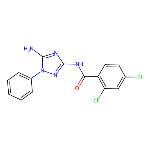 N-(5-amino-1-phenyl-1H-1,2,4-triazol-3-yl)-2,4-dichlorobenzamide structure
