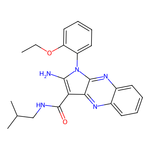 2-amino-1-(2-ethoxyphenyl)-N-(2-methylpropyl)-1H-pyrrolo[2,3-b]quinoxaline-3-carboxamide structure