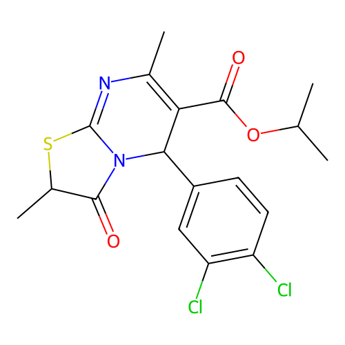 isopropyl 5-(3,4-dichlorophenyl)-2,7-dimethyl-3-oxo-2,3-dihydro-5H-[1,3]thiazolo[3,2-a]pyrimidine-6-carboxylate structure