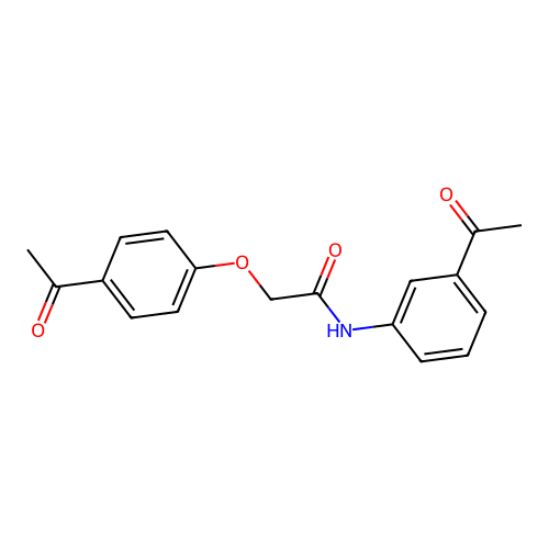 2-(4-acetylphenoxy)-N-(3-acetylphenyl)acetamide structure