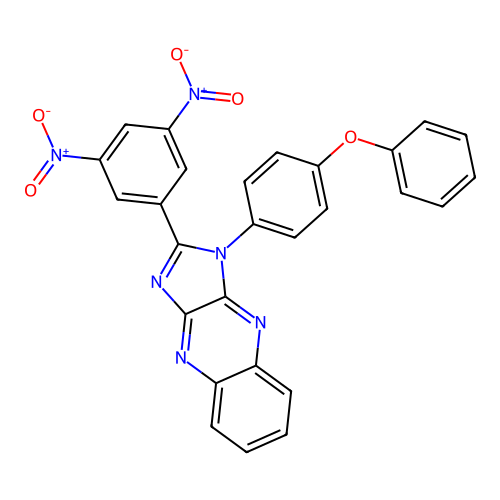 2-(3,5-dinitrophenyl)-1-(4-phenoxyphenyl)-1H-imidazo[4,5-b]quinoxaline structure
