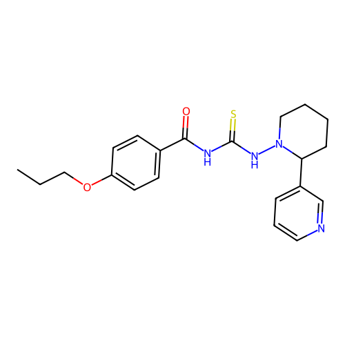 4-propoxy-N-((2-(pyridin-3-yl)piperidin-1-yl)carbamothioyl)benzamide structure