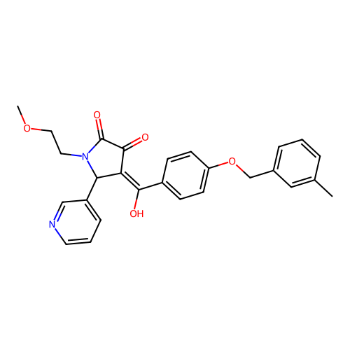 (4E)-4-(hydroxy{4-[(3-methylbenzyl)oxy]phenyl}methylidene)-1-(2-methoxyethyl)-5-(pyridin-3-yl)pyrrolidine-2,3-dione structure