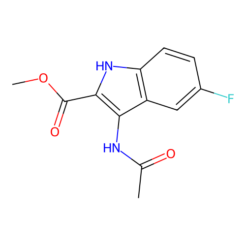 methyl 3-acetamido-5-fluoro-1H-indole-2-carboxylate structure