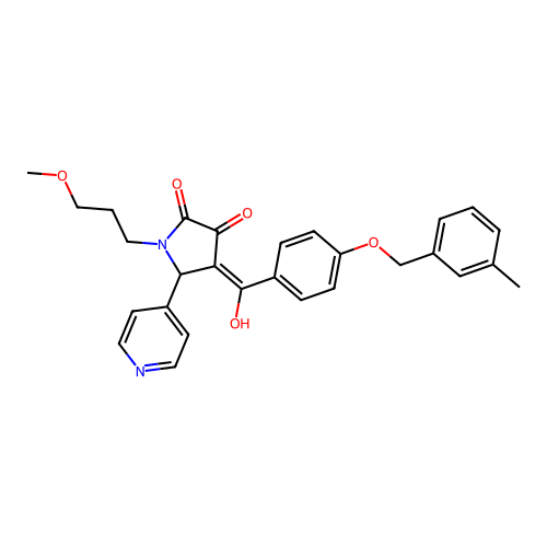 (4E)-4-(hydroxy{4-[(3-methylbenzyl)oxy]phenyl}methylidene)-1-(3-methoxypropyl)-5-(pyridin-4-yl)pyrrolidine-2,3-dione structure