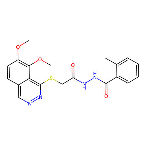 N'-{[(7,8-dimethoxyphthalazin-1-yl)sulfanyl]acetyl}-2-methylbenzohydrazide structure