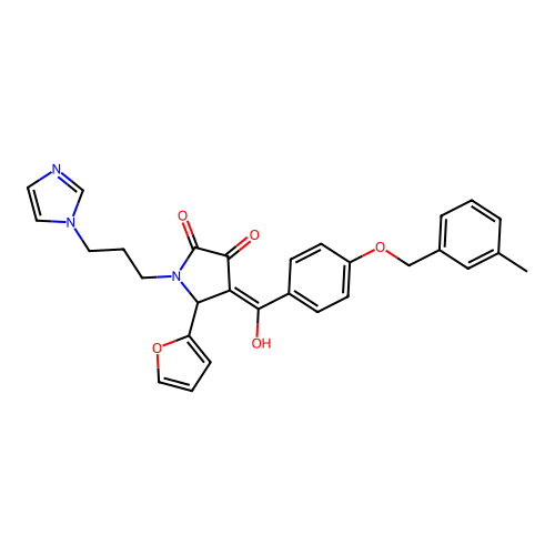 5-(furan-2-yl)-3-hydroxy-1-[3-(1H-imidazol-1-yl)propyl]-4-{4-[(3-methylphenyl)methoxy]benzoyl}-2,5-dihydro-1H-pyrrol-2-one structure