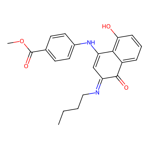 Methyl 4-[(3-butylamino-4,8-dioxo-naphthalen-1-yl)amino]benzoate structure