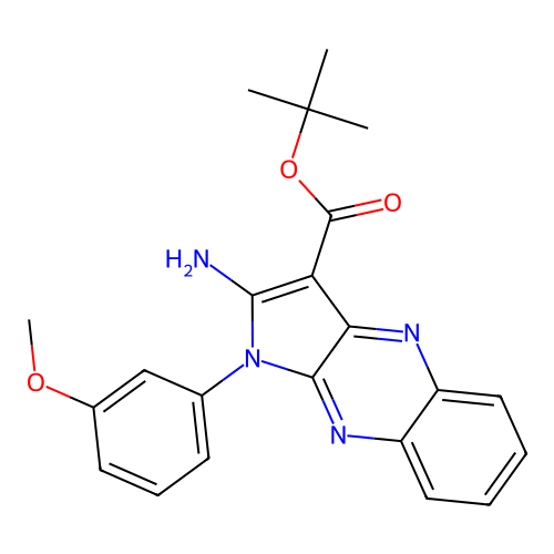tert-butyl 2-amino-1-(3-methoxyphenyl)-1H-pyrrolo[2,3-b]quinoxaline-3-carboxylate structure