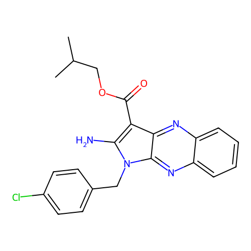 2-methylpropyl 2-amino-1-(4-chlorobenzyl)-1H-pyrrolo[2,3-b]quinoxaline-3-carboxylate structure