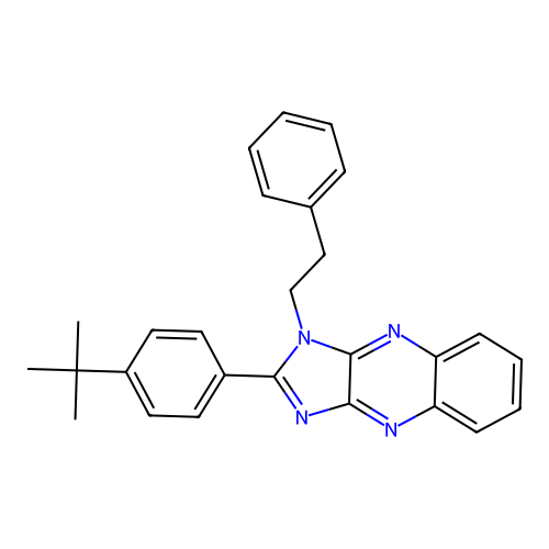2-(4-tert-butylphenyl)-1-(2-phenylethyl)-1H-imidazo[4,5-b]quinoxaline structure