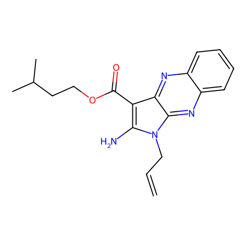 3-methylbutyl 2-amino-1-prop-2-enylpyrrolo[3,2-b]quinoxaline-3-carboxylate structure