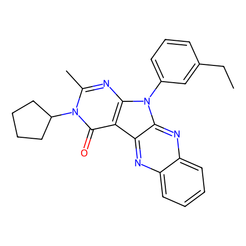 3-cyclopentyl-11-(3-ethylphenyl)-2-methyl-3H-pyrimido[5',4':4,5]pyrrolo[2,3-b]quinoxalin-4(11H)-one structure