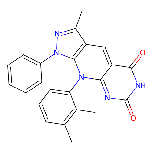 9-(2,3-dimethylphenyl)-3-methyl-1-phenyl-1H-pyrazolo[4',3':5,6]pyrido[2,3-d]pyrimidine-5,7(6H,9H)-dione structure