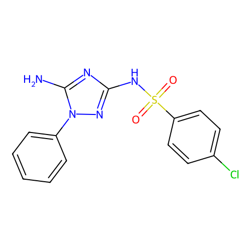 N-(5-amino-1-phenyl-1,2,4-triazol-3-yl)-4-chlorobenzenesulfonamide structure