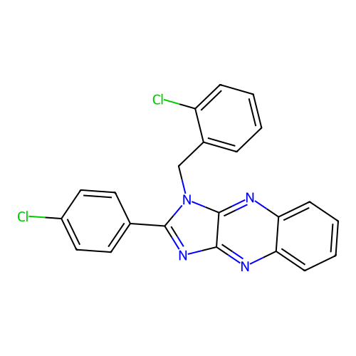 1-(2-chlorobenzyl)-2-(4-chlorophenyl)-1H-imidazo[4,5-b]quinoxaline structure