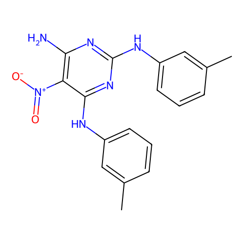 N~2~,N~4~-bis(3-methylphenyl)-5-nitropyrimidine-2,4,6-triamine structure