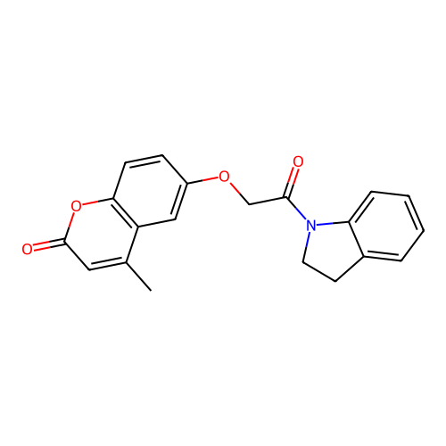 6-(2-(indolin-1-yl)-2-oxoethoxy)-4-methyl-2H-chromen-2-one structure