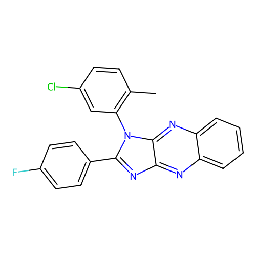 1-(5-chloro-2-methylphenyl)-2-(4-fluorophenyl)-1H-imidazo[4,5-b]quinoxaline structure
